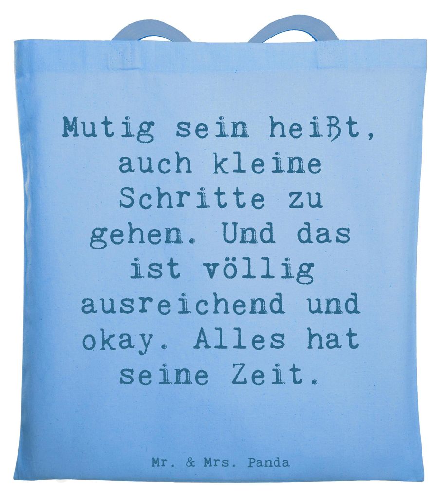 Mr. & Mrs. Panda Schultasche Spruch Selbstvertrauen stärken - Sky Blue - Geschenk, Laptoptasche, Shopping Tasche, Trost, Selbstliebe, Tote Bag, Zu...