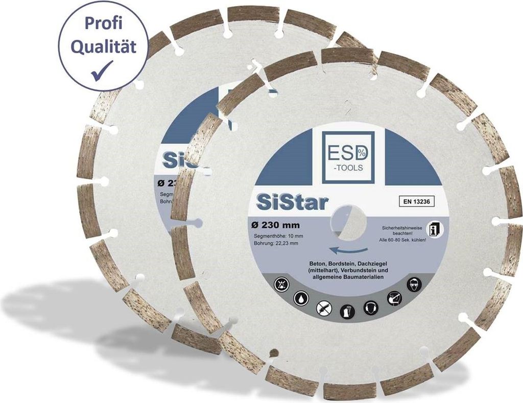 2x Profi Diamanttrennscheibe 230 mm Beton Verbundstein - Diamant Trennscheibe 230 mm
