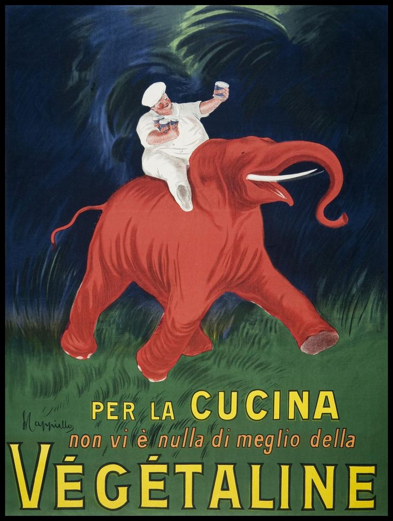 Plakat 75x100cm Vegetaline, Cappiello Vintage für das Wohnzimmer