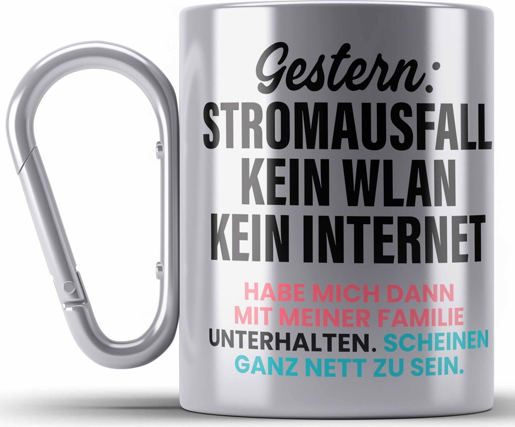 Trendation - Gamer Edelstahl Tasse Karabiner Geschenk Jungen Zocker Mitbringsel Männer Zocken Gaming Geschenkideen PC Kinder Zubehör Spruch Lusti...