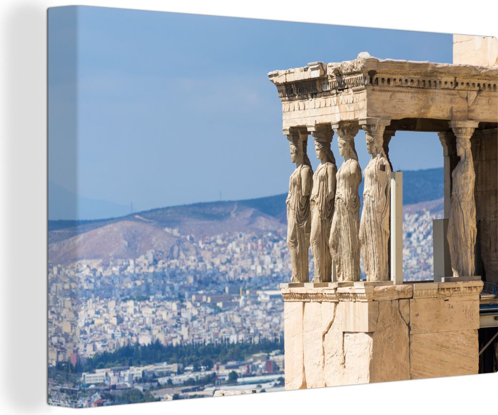 OneMillionCanvasses - Leinwandbilder - 140x90 cm, Der Tempel der Athene auf der Akropolis von Athen - liegend, Wandbilder Kunstdruck Wanddekorati...