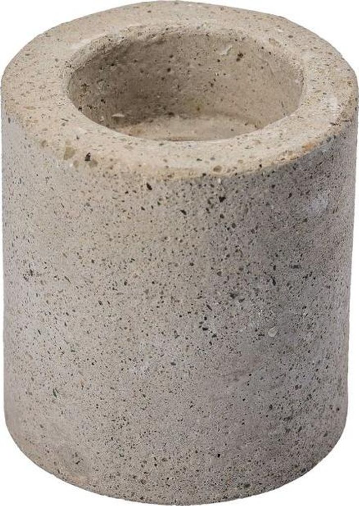 INNA-GLAS Teelichthalter JUANJO in Betonoptik, für Teelichter und Stabkerzen, betongrau, 6,5cm, Ø6cm - Kerzenhalter