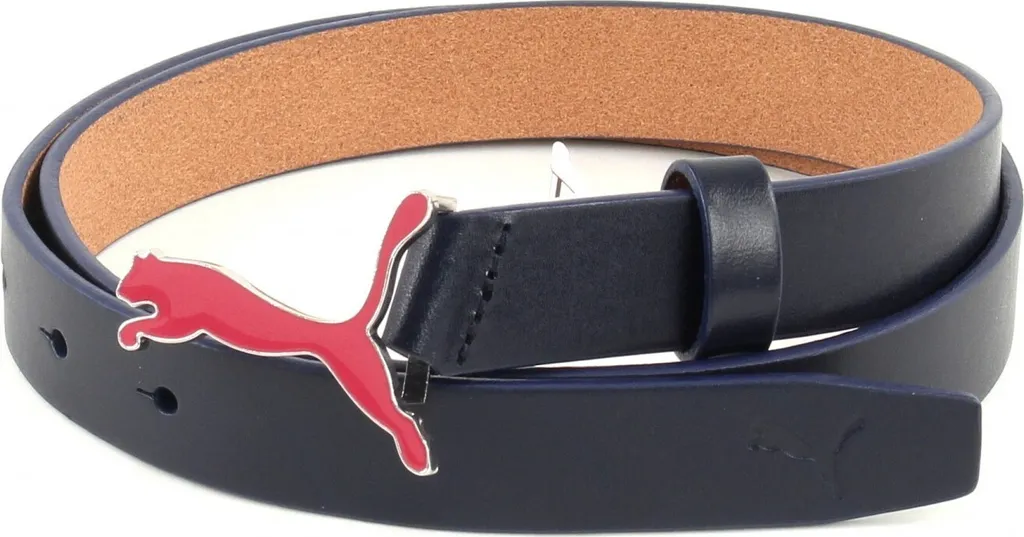 PUMA Cintura Skinny Pop Fitted W95 Navy Blu Scuro in Pelle Originale