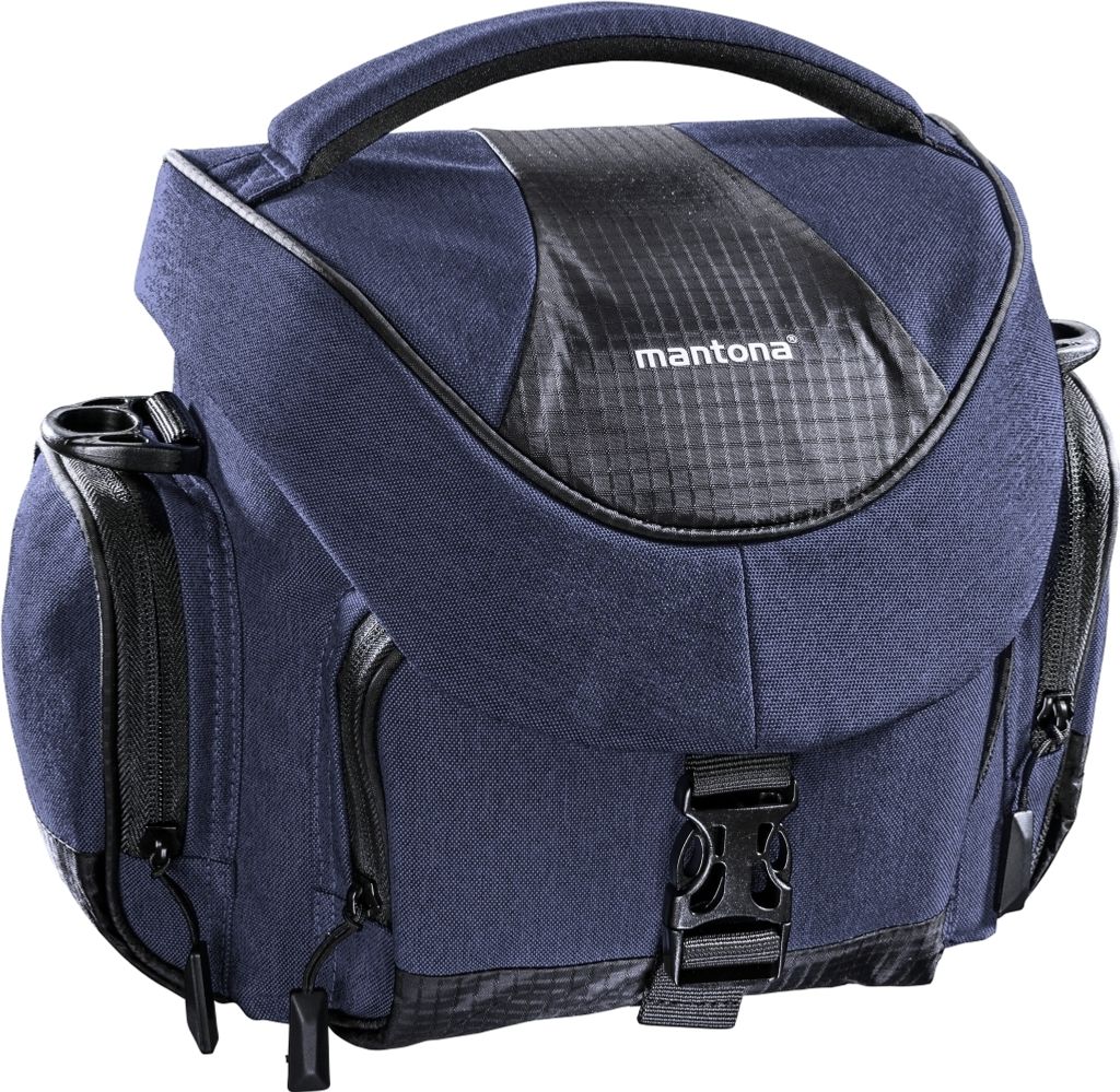Mantona Premium Kameratasche - Passend für DSLR & DSLM Kameras mit Objektiv (inkl. Staubschutz, gepolstertem Schultergurt, Clipverschluss, anpassb...