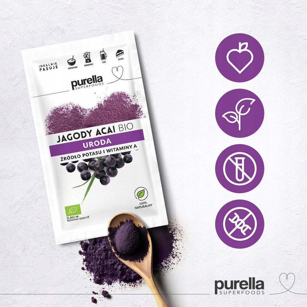 Ekologiczne jagody Acai Purella 21 g Immagine del prodotto 