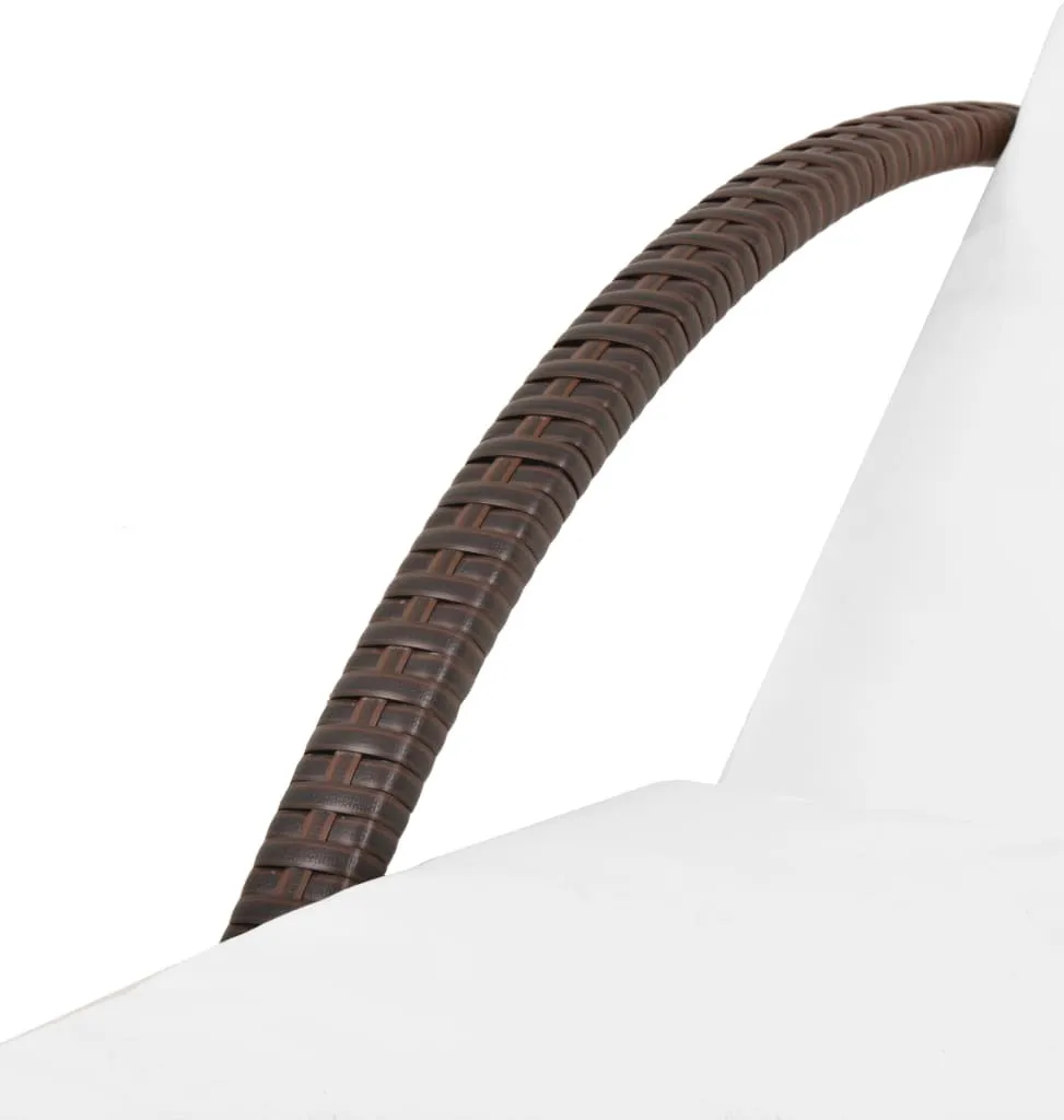 Lit de jardin modulable en poly rotin marron avec tablette intégrée - 6