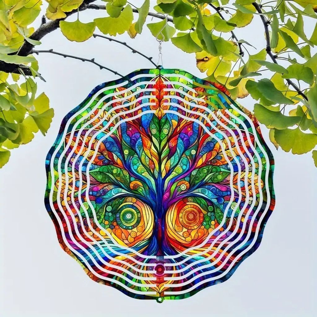 GKA Edelstahl Windspiel Ø 25cm GK2 Baum des Lebens Produktbild 