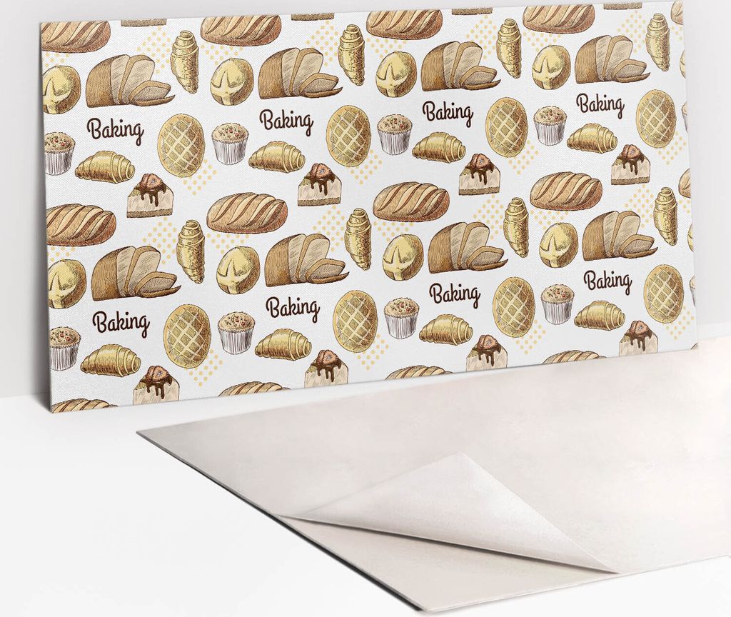 Dekorative PVC Wandpaneele - Küchenpaneele Rückwand hart Innenwand - 100 x 50 - Brot