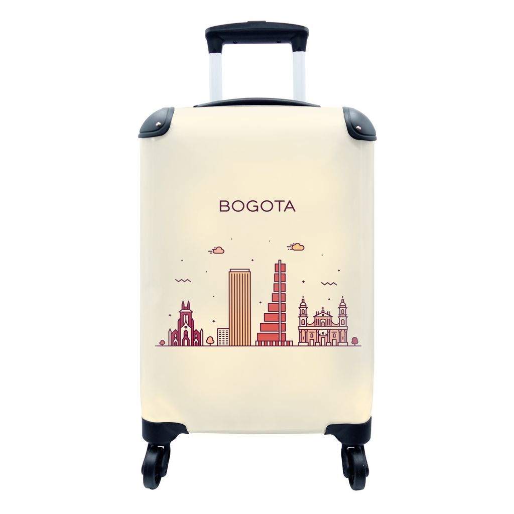 MuchoWow Koffer Handgepäck Trolley Rollkoffer Kleine Reisekoffer mit 4 Rollen - Bogota - Skyline - Kolumbien - Cabin Size < 55x40x23 cm & 55x40x...