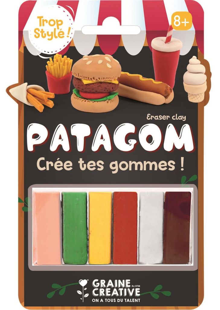 Patagom Gummi Knetset Snacks 6x25 gr kreative Modelliermasse