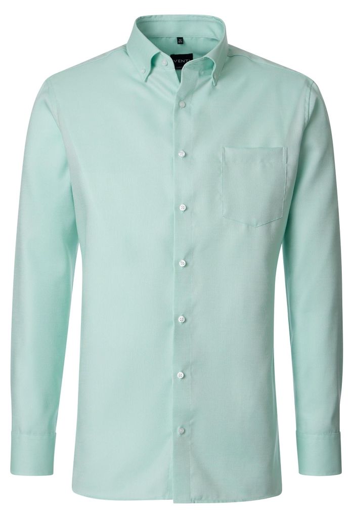 VENTI Herren Businesshemd Langarm Button-Down Comfort-Fit Grün 48