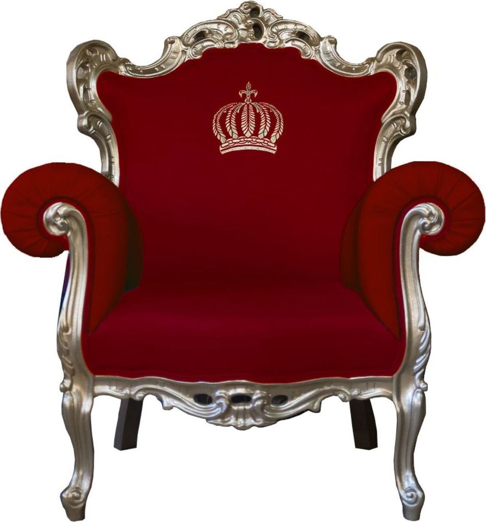 Pompöös by Casa Padrino Luxus Barock Sessel Rot / Gold - Pompööser Barock Sessel designed by Harald Glööckler