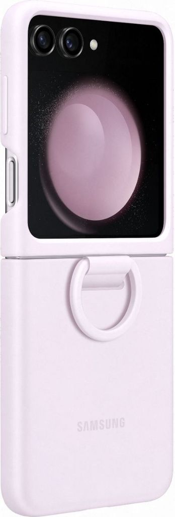 A lavender-colored phone case with a ring attachment is shown against a white background.