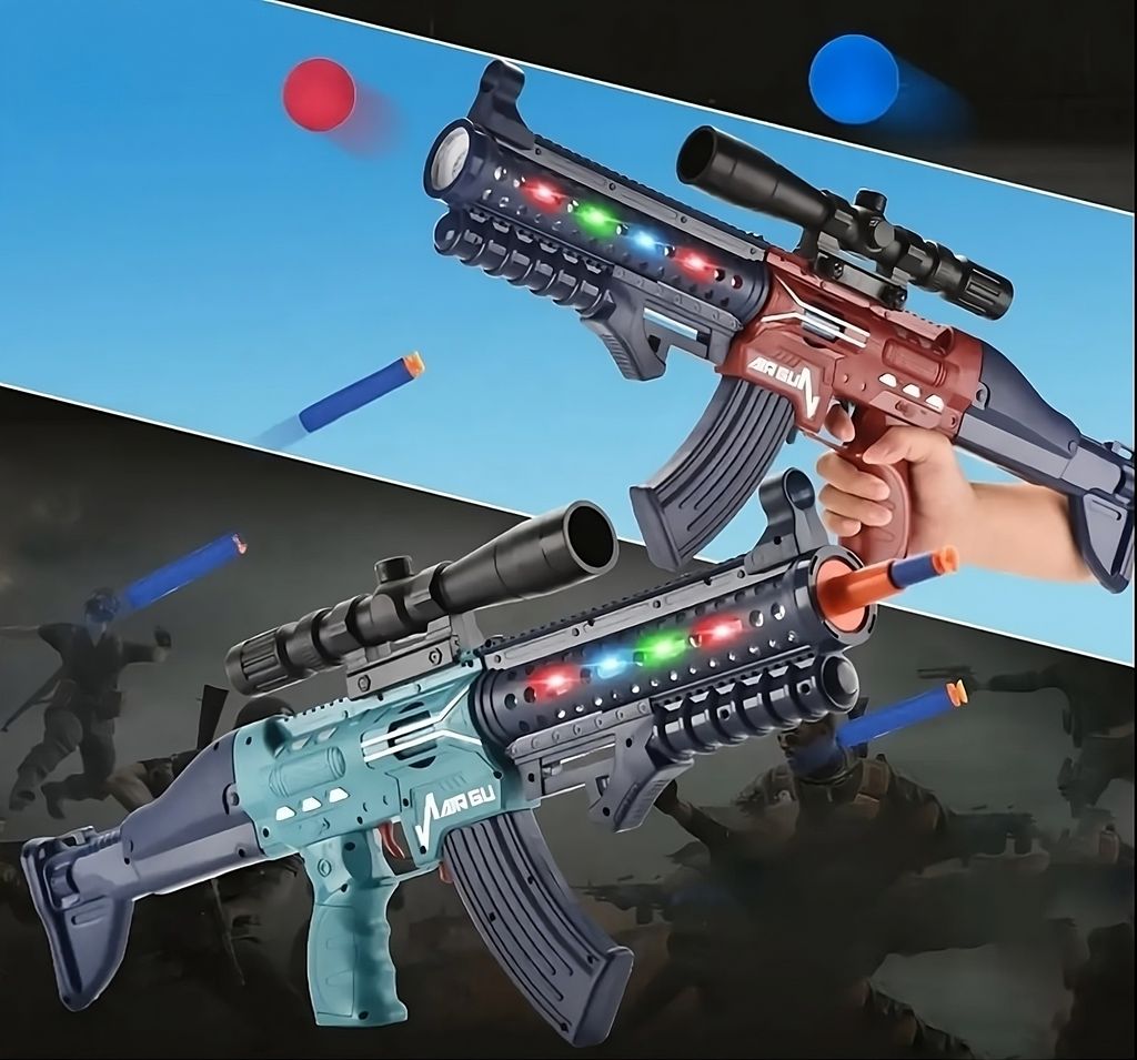 Spielzeuggewehr 2in1 Blau mit Beleuchtung und Soundeffekten Produktbild 