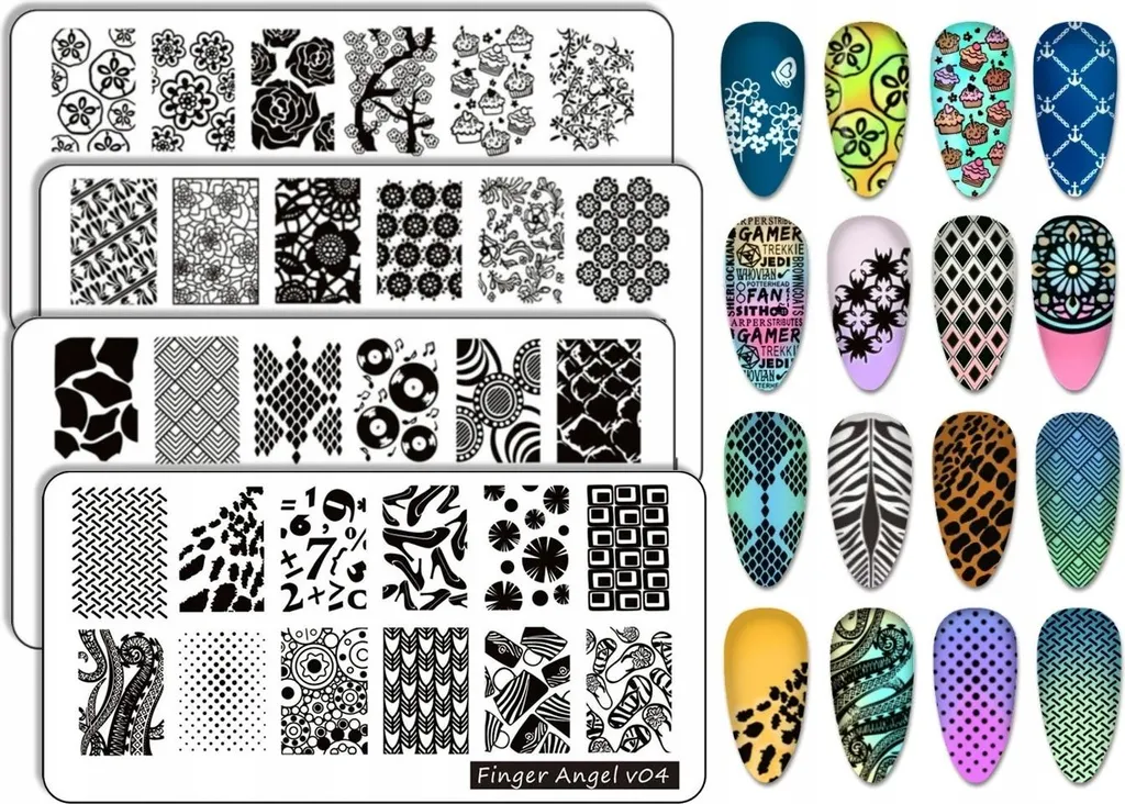 Set 4 Piastre Stamping Unghie - Decori Nail Art Must-Have 2026