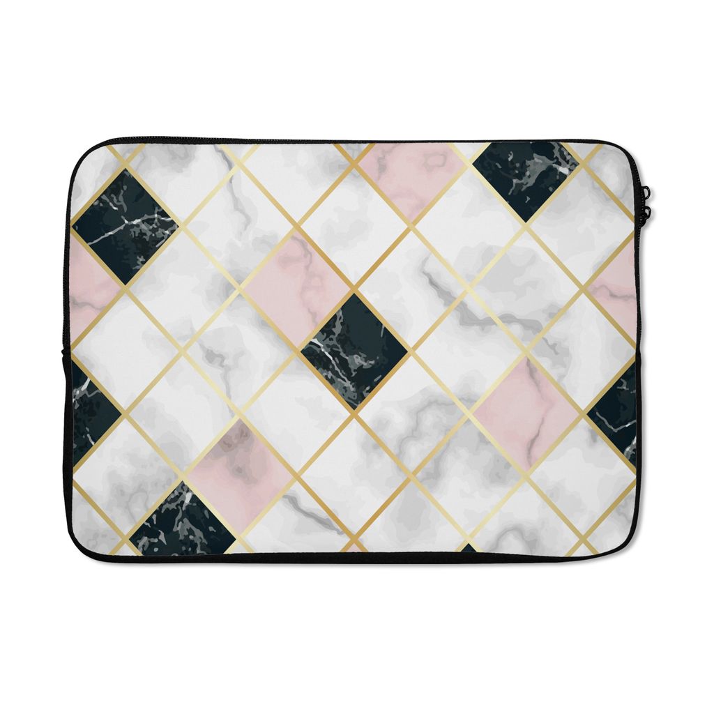 MuchoWow Laptop Hülle 14 ZollMarmor - Geometrische Formen - Muster - Luxus Laptoptasche - Laptoptasche - Stoßsicher - Schutzhaube