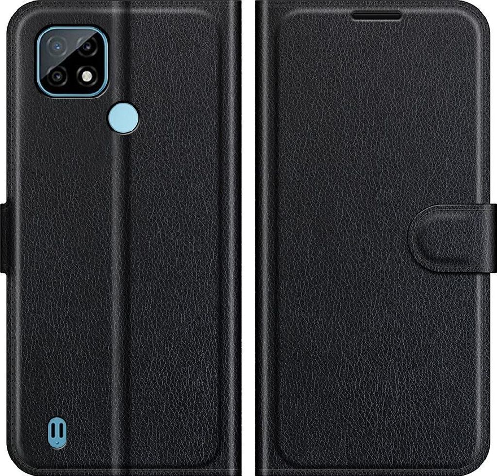 Mobigear Classic Realme C21 Hülle Klapphülle Geldbörse - Schwarz
