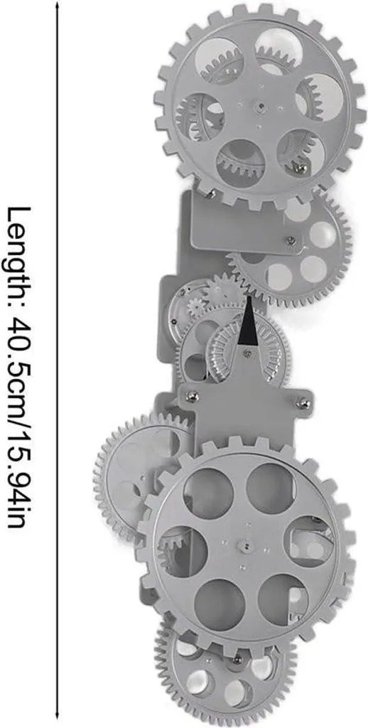 Horloge murale décorative à engrenages réels - Pendule industrielle 3D