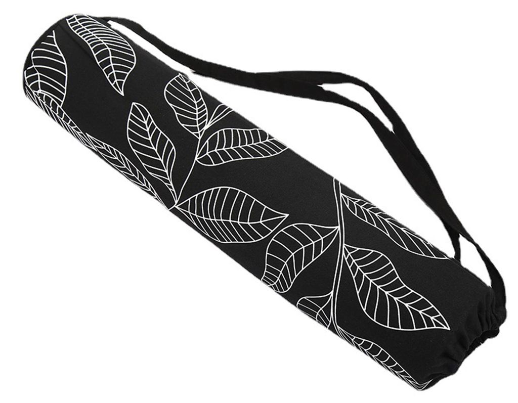Sport-Yogatasche mit großem Fassungsvermögen, Blattmuster, formstabil, aus Polyester-Baumwoll-Canvas, ideal für Sport und Reisen.