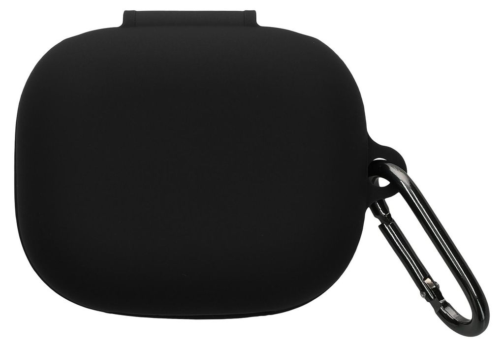 kwmobile Schutzhülle für Anker Soundcore AeroFit 2 Hülle - TPU Silikon Case für Kopfhörer Ladecase - stoßfestes Cover mit Karabiner - Schwarz
