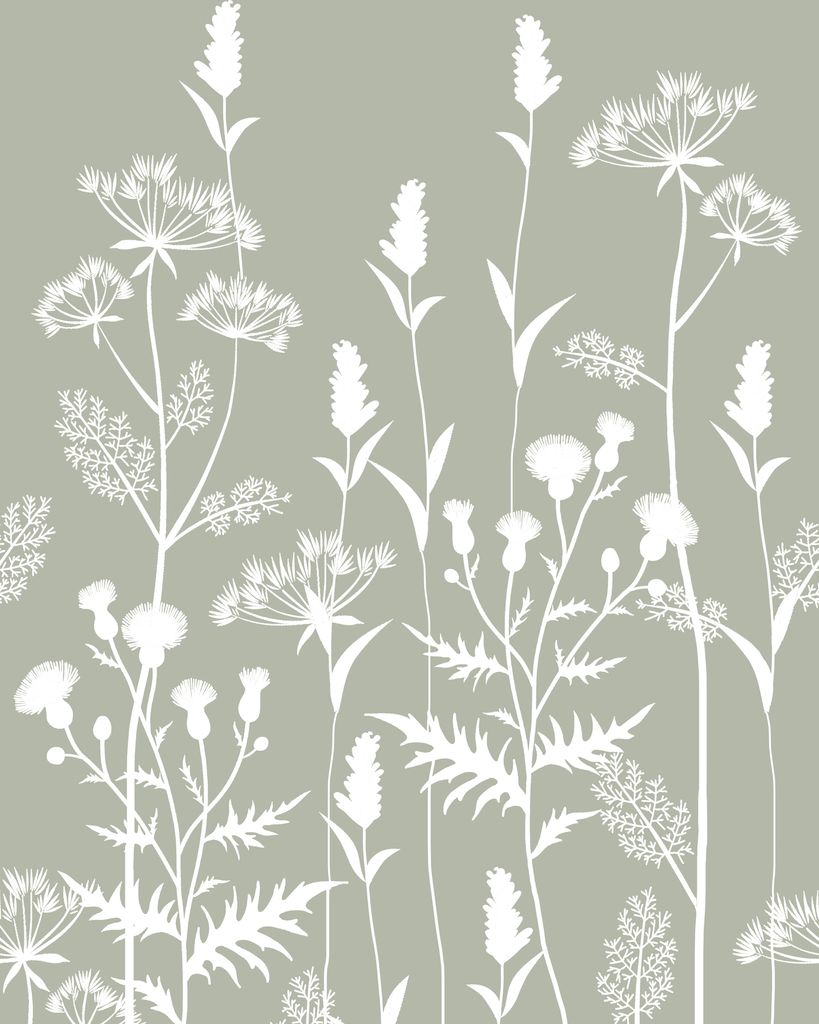 ESTAhome Fototapete Feldblumen Mintgrün 150 x 279 cm