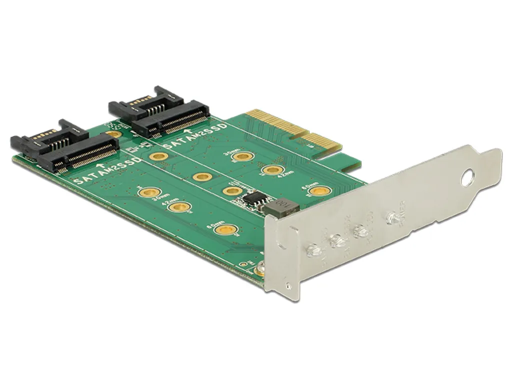 Adattatore M.2 PCIe DeLOCK 89518: Controller 3x M.2 SATA/NVMe Low Profile - 6