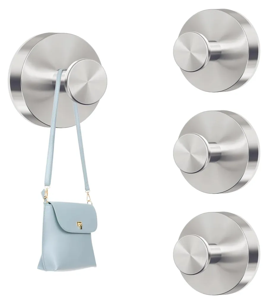 Crochet douche ventouse inox pour serviettes et accessoires de bain