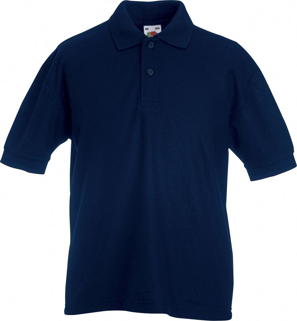 Fruit of the Loom - Poloshirt für Kinder kurzärmlig BC389 (116 (5-6 Jahre)) (Dunkles Marineblau)
