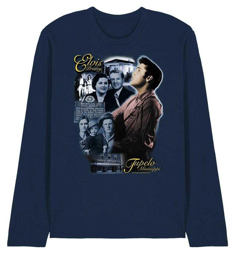 Elvis Presley - "Tupelo" T-Shirt für Herren/Damen Uni TV33009 (S) (Marine)