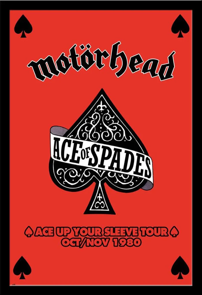 Poster Motorhead Encadré Idéal pour Déco Bureau ou Studio Musique Noir