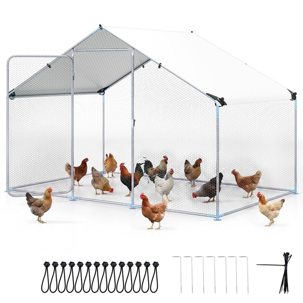 Kurnik COSTWAY 3x2x2 m | 6 m², metalowa klatka na wolnym Zdjęcie produktu 