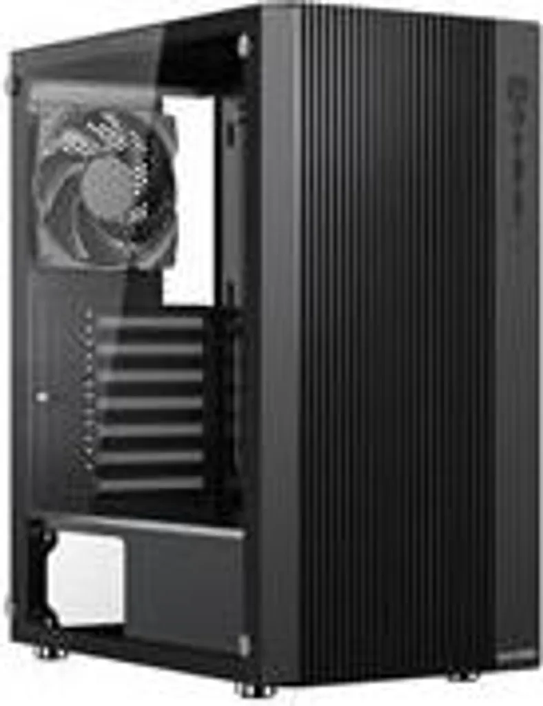 Boîtier PC ATX 1stCOOL G4 Transparent avec USB-C et 2 Ventilateurs Noir