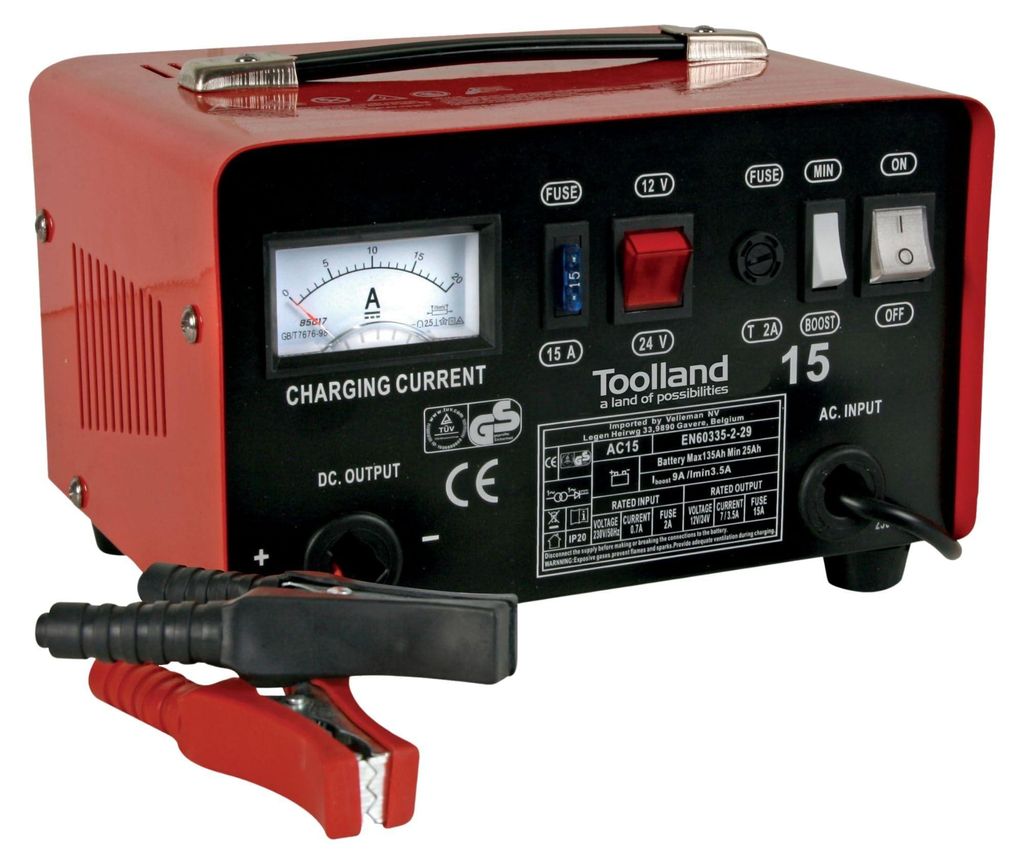 Toolland Ladegerät für 12/24 V mit Boost-Funktion 9 A
