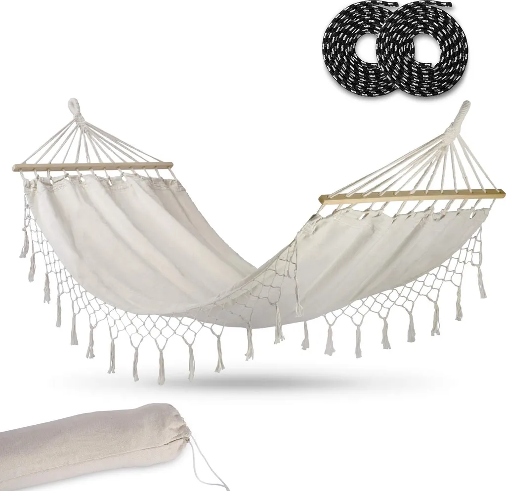 Amaca da Giardino Toledo Singola Beige Sofotel | Relax Cotone Resistente - 2