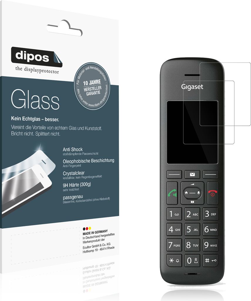 2x Schutzfolie für Gigaset CE 575 HX - Anti-Shock 9H Folie Produktbild 