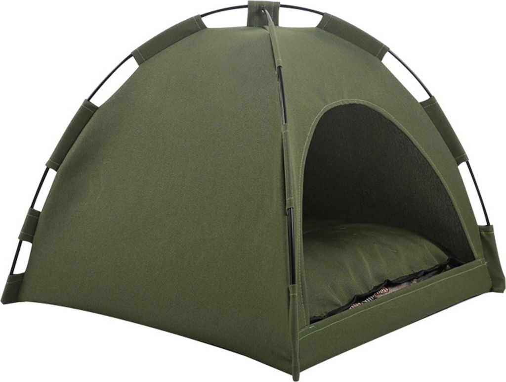 Haustierzeltbett mit Baldachin, tragbares Katzenbett, erhöhtes Haustierbett, atmungsaktives, weiches Katzenzeltnest für drinnen und draußen, Rei...