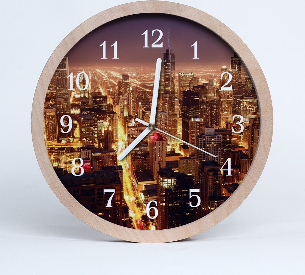 Holzuhr 20fi cm wanduhr - Stadtgebäude