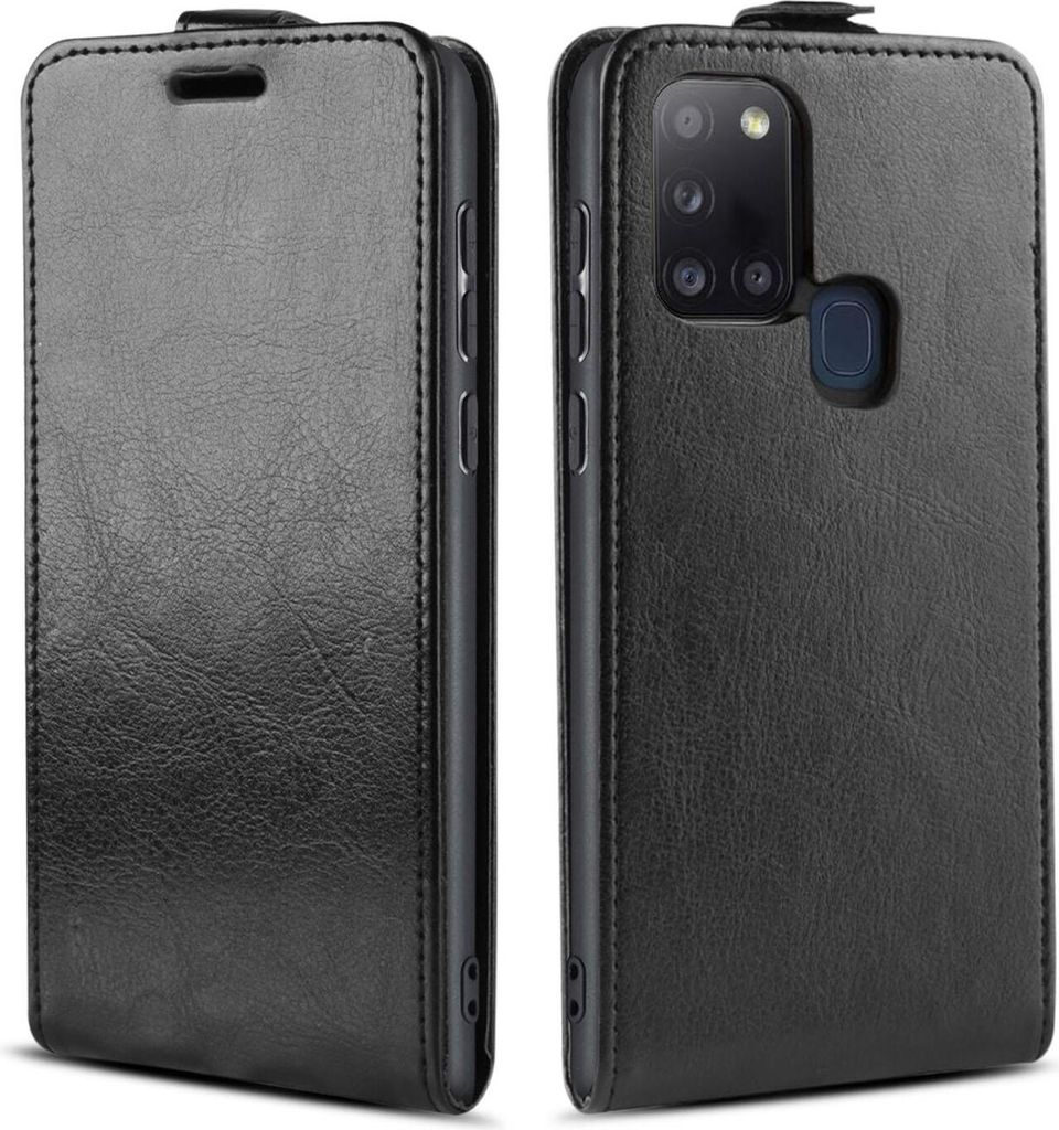 Handy Hülle für Samsung Galaxy A21S Magnet Cover Case Klapphülle Schutzhülle Farbe: Schwarz