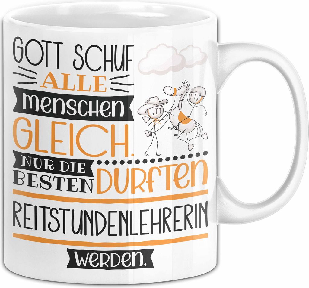 Reitstundenlehrerin Geschenk Becher Tasse Gott Schuf Alle Produktbild 