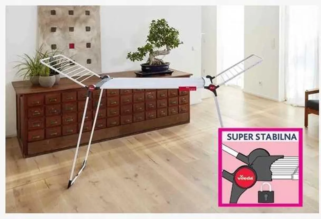 Vileda Infinity Flex Étendoir à Linge Extensible Grande Capacité 30m - 10