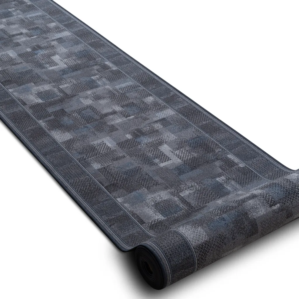 Tapis TRIBE anthracite 67cm - Dos caoutchouté et surface textile grise - 2