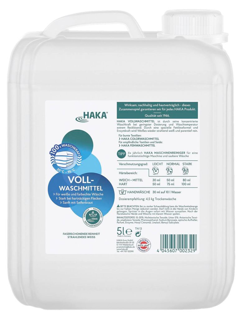 HAKA Vollwaschmittel  5l flüssiges Universalwaschmittel Produktbild 