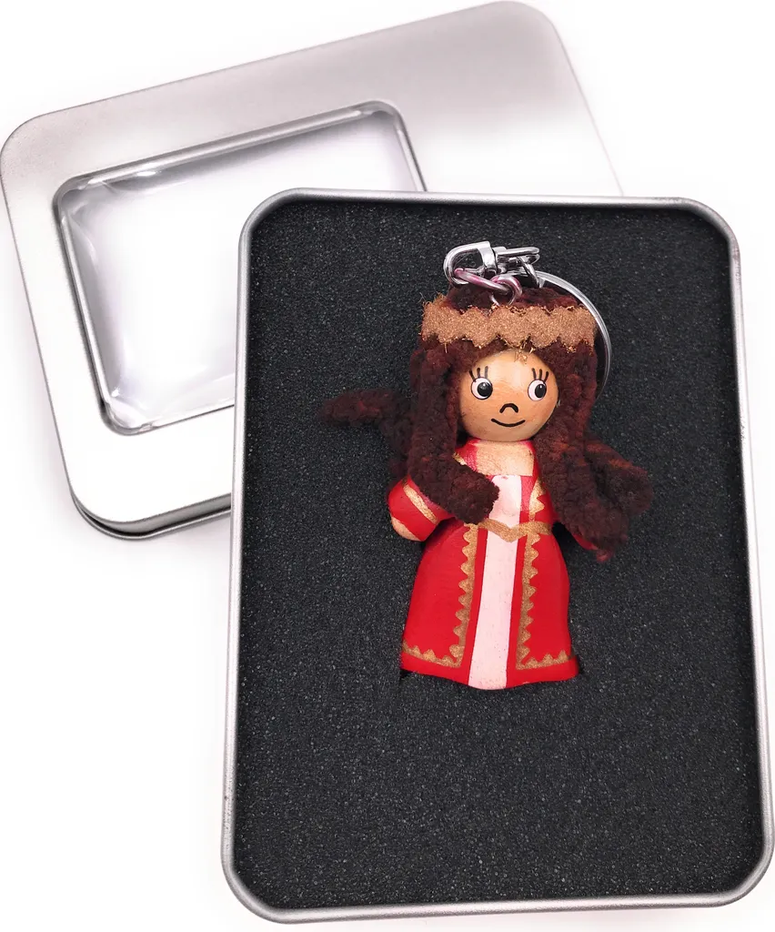 Portachiavi in legno principessa nobile regina regno ciondolo in confezione regalo