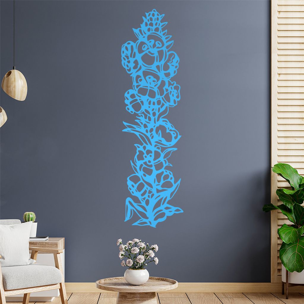 Blumen - Ranken Wandtattoo in 6 Größen - Wandaufkleber Wall Sticker - Dekoration, Küche, Wohnzimmer, Schlafzimmer, Badezimmer