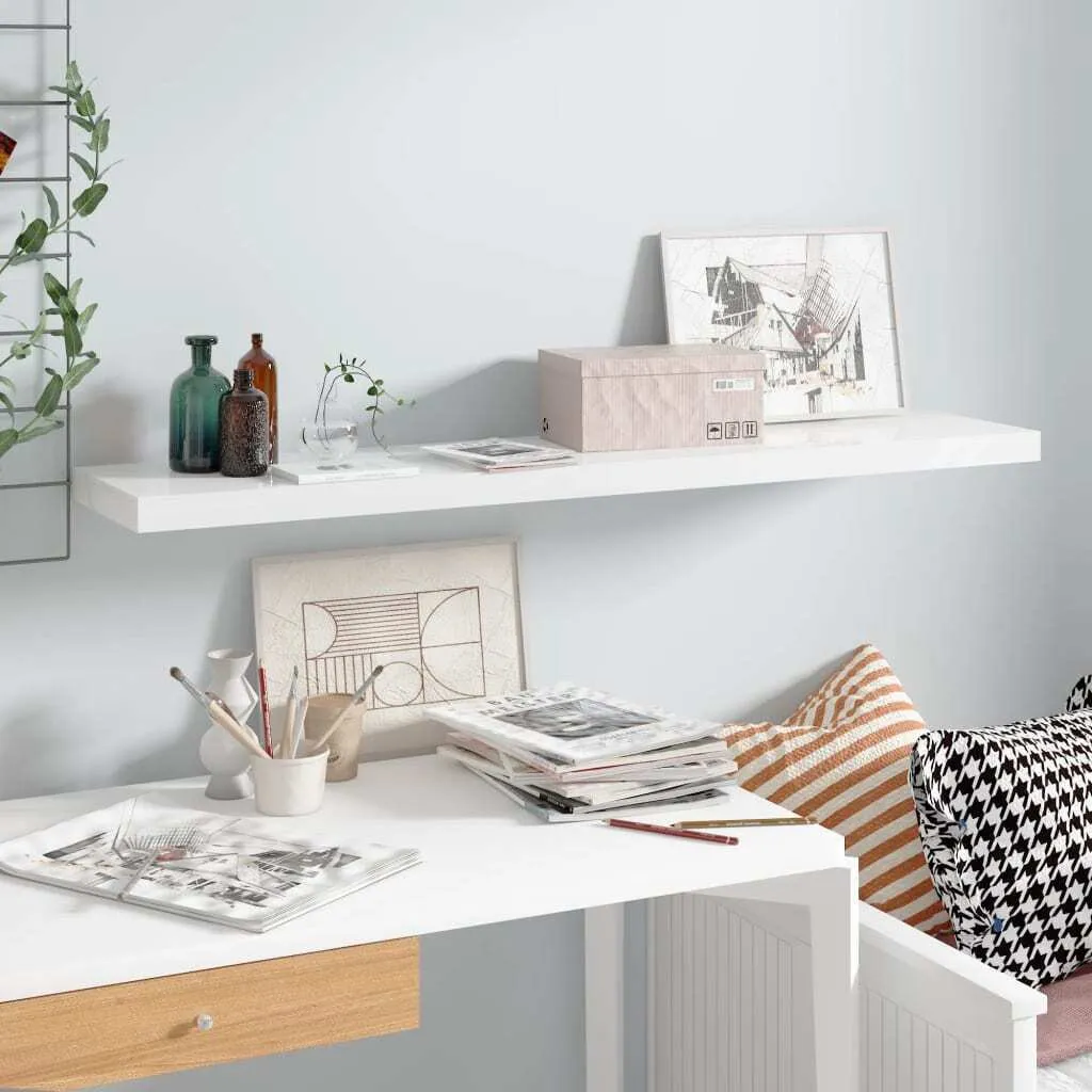 Arredo Casa Mensola Bianca Lucida 120cm - Mensola Sospesa Elegante