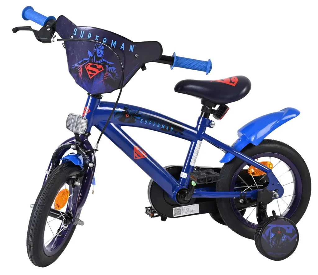 Vélo 12 pouces Superman bleu robuste avec roues stabilisatrices - 8
