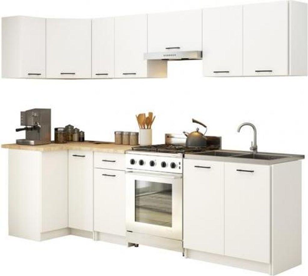Küchenmöbel-Set OLIWIA 3.0m Modulares Weiß 300 cm 11 Türen Produktbild 
