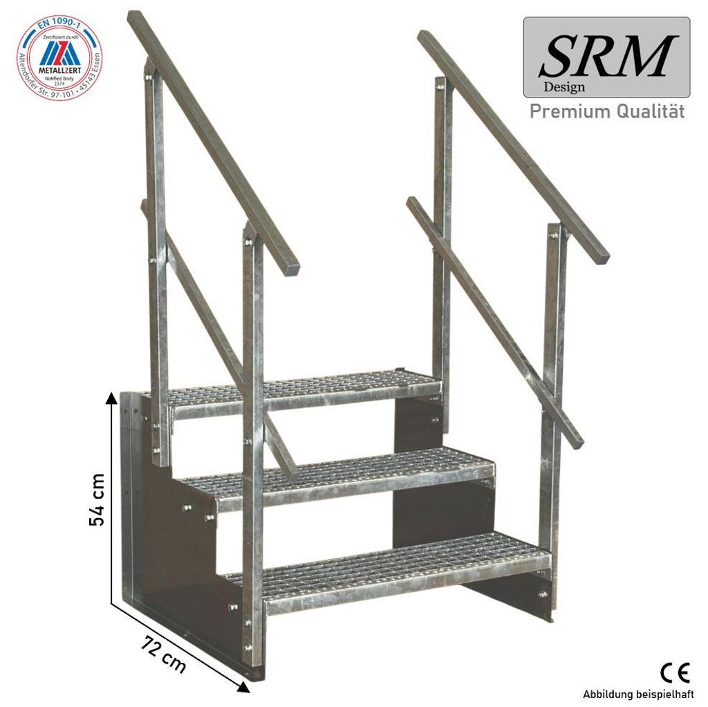 3 marches Escalier acier indépendant Largeur 110cm Hauteur Image du produit 