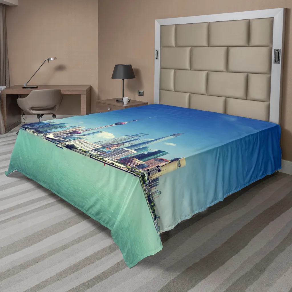 Drap de Lit Confortable Shanghai Skyline Image Haute Définition Moderne