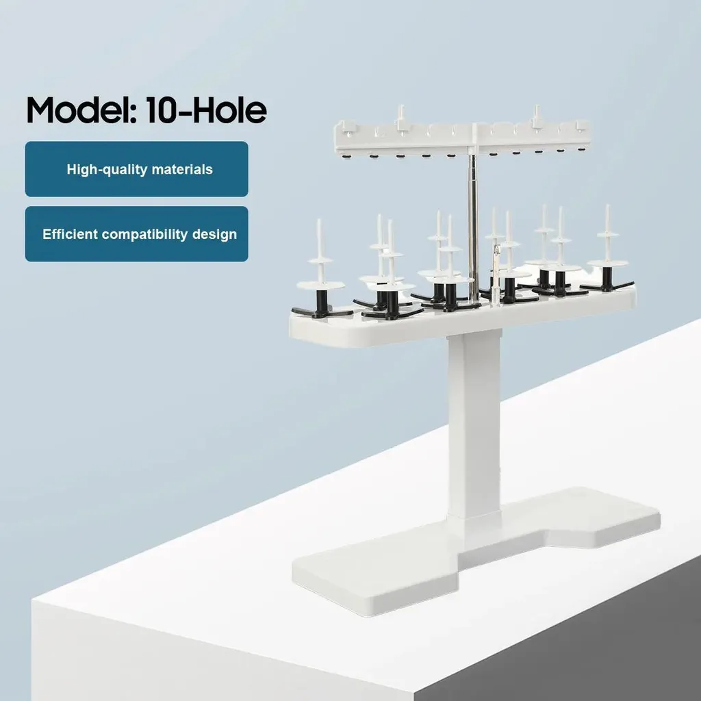 Support bobines de fil pour machine à coudre réglable 10 emplacements - 4